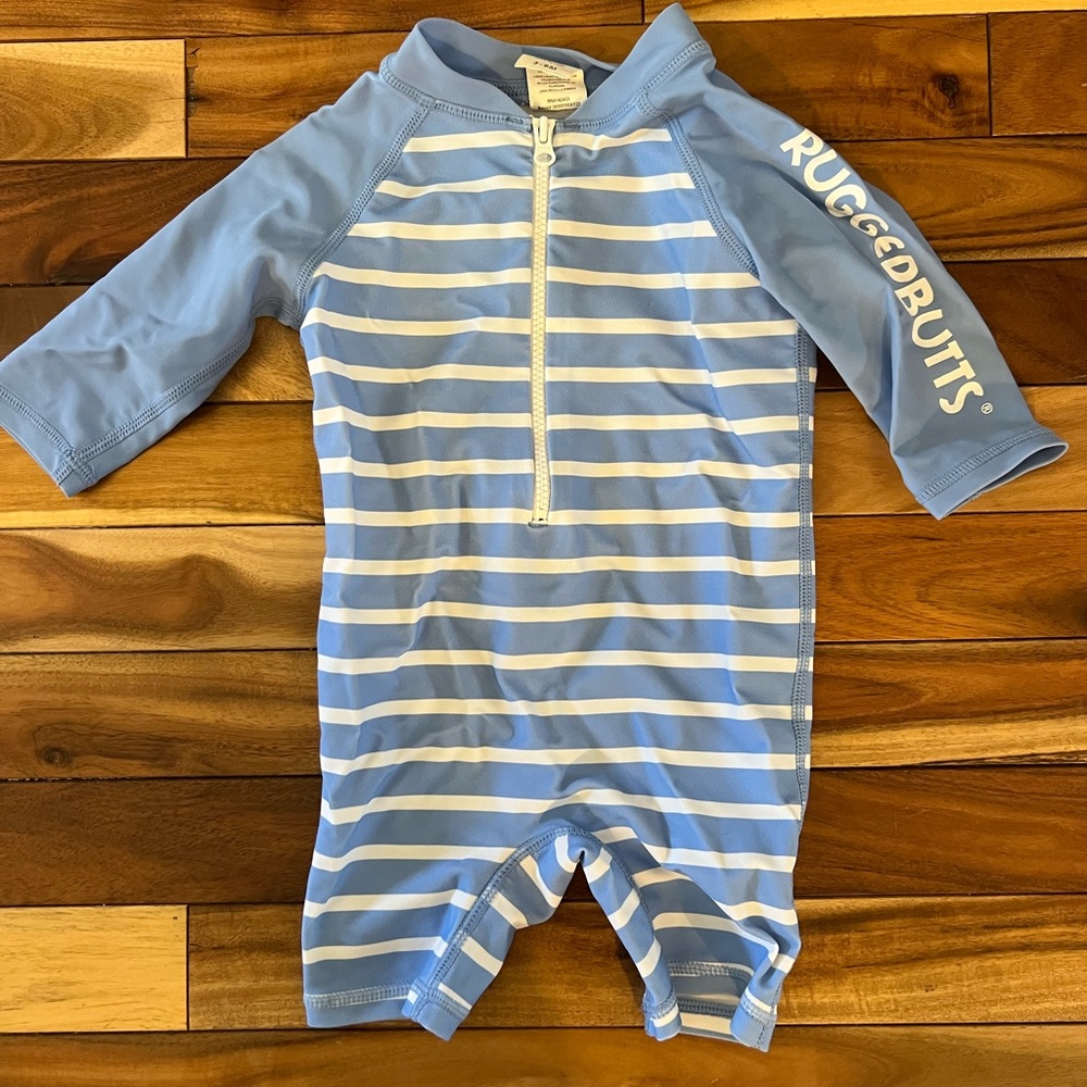 Ruggedbutts Blue Striped Kids One Piece